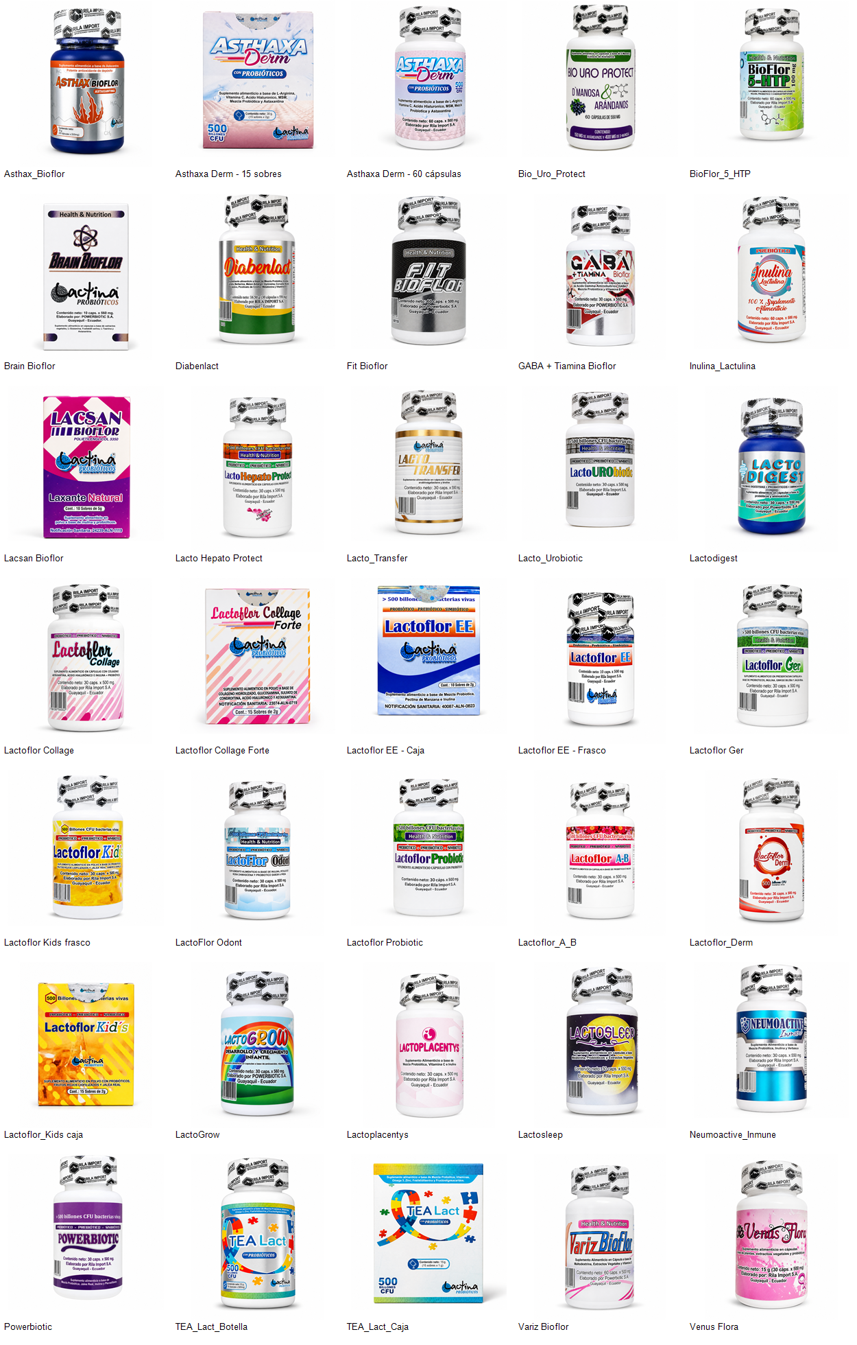 Selección de productos disponibles en Soluand